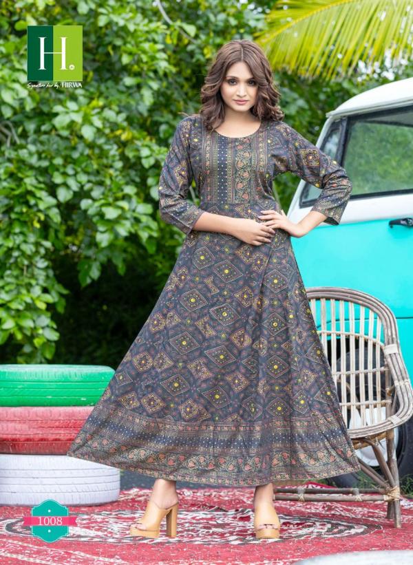 Hirwa Golden Sunlight 2 Fancy Long Anarkali Kurti Collection